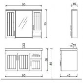 DENKO Lotus 100 cm MDF Lake Banyo Dolabı Takımı - 2