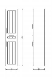 Denko Lotus 100 cm MDF Üzeri Lake Banyo Takımı ve Boy Dolabı - 3