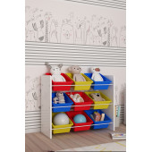 Mordeka Renkli 9 Sepetli Montessori Oyuncak Dolabı - 4