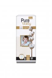 Pure Baby  Organik Pamuklu Cırtlı Bez Tekli Paket 6 Numara Xlarge 32 Adet - 2
