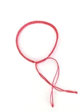 Kırmızı Uğur Şans Aşk Bilekliği Makrome İp Ayarlanabilir Bilezik Kadın Kız Takı thumbnail 1