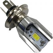 H4 BA20D Dc 12V 6500K Cob LED Motosiklet Beyaz Işın Far Ampul - 4