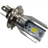 H4 BA20D Dc 12V 6500K Cob LED Motosiklet Beyaz Işın Far Ampul - 1