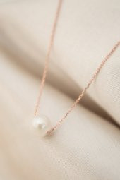 Kadın İnci Model 925 Ayar Gümüş Kolye - 12