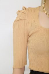 Kare Yaka Triko Sütlükahve - 7272.352. - 4