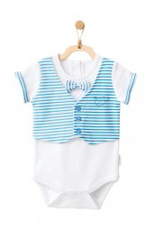 Andywawa Erkek Bebek Balina Motifli Papyonlu Tulum Şort Takımı AC21554R - 2