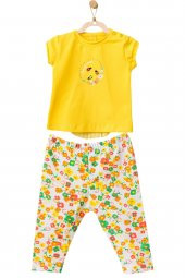Andywawa Kız Bebek Çiçek Motifli Çok Renkli Alt Üst Takım AC21834R - 1