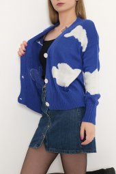Bulut Desenli Triko Saks - 9973.352. - 4