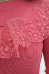 Önü Tüllü Body Pembe - 10054.1187. - 4