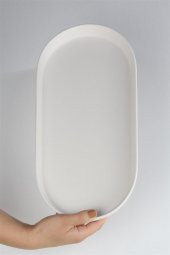 Dik Kenarlı Oval Tabak | Seramik Bisküvi (Ham Ürün) thumbnail 2