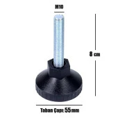 Rotil Ayak M10 55 mm Siyah Profil Ayağı 8 cm - 2