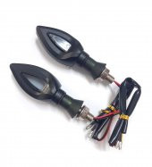 MOTOSİKLET ÜNİVERSAL LED SİNYAL BEYAZ CAMLI MERCEKLİ - 2