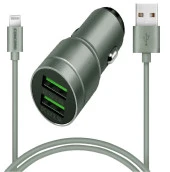 Concord C-773 Lightning Kablo ve Metal Başlık Hızlı Araç Şarj Seti 2.4 + 3.5A 23W - 1