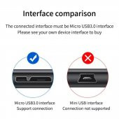 PrimeX PX-610 1.5 Metre TYPE C to Micro USB B Kablo, Type C Harici Harddisk kablosu, Type C Micro b Kablo, Type C USB b Kablo - 5