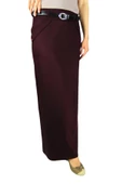 Kadın Bordo Uzun Etek GKC5277 thumbnail 1