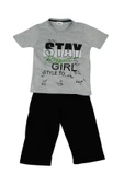 Kız Garson Boy Kısa Kol Kapri li Pijama Takım 12847 BGL-ST01179 - 2