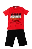Kız Garson Boy Kısa Kol Kapri li Pijama Takım 12847 BGL-ST01179 - 3