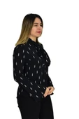 Kadın Yeşil Desenli Bluz BGL-ST00592 thumbnail 9