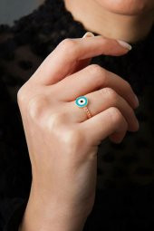 Kadın Ayarlanabilir Göz Model  925 Ayar Gümüş Yüzük - 1