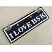 SİYAH BEYAZ DEKOR PLAKA - I LOVE BŞK (22x7,5cm) vantuzlu Pleksi Dekor Levha,Dekor Plaka thumbnail 1