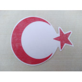 AY YILDIZ STİCKER KIRMIZI 7,5x6cm TÜRK BAYRAĞI STİCKER - AYYILDIZ ETİKETİ - TÜRK BAYRAĞI ÇIKARTMASI - 1