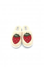 Shoemio Strawberry Krem Kadın Ev Terliği - 2