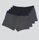 ASM1091 Erkek Gri 4 Lü Paket Pamuklu Lyc Rahat Boxer - 1
