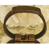 Koyu Kahve Desenli Erkek Bileklik - 1