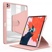 Apple iPad Pro 12.9 2020 (4.Nesil) Kılıf Kalem Bölmeli Lüx Dönebilen Standlı Kılıf - 4
