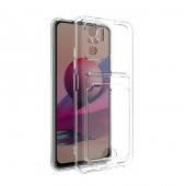 Xiaomi Redmi Note 10 Kılıf Kartlıklı Şeffaf Card Holder Clear Silikon Kapak - 5