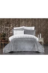 Blenda Lüx Nakışlı Çeyiz Paketi 9 Parça Gri thumbnail 3