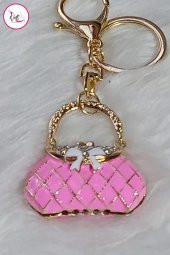 Üç Boyutlu Çanta Figür Anahtarlık Pembe - 1
