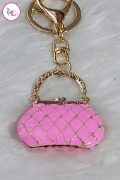 Üç Boyutlu Çanta Figür Anahtarlık Pembe - 5