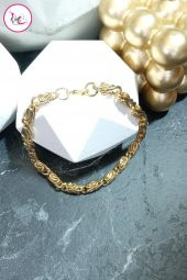 Çelik Tek Sıra Kararmaz Kalın Zincir Gold Halhal 22 cm - 3
