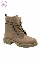 Kadın Fermuar Aksesuarlı Bağcıklı Bot - 1