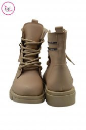 Kadın Fermuar Aksesuarlı Bağcıklı Bot - 4