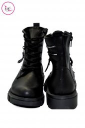 Kadın Fermuar Aksesuarlı Bağcıklı Bot - 10