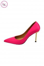 Kadın Yuvarlak Topuk Düz Saten Stiletto - 6