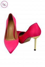 Kadın Yuvarlak Topuk Düz Saten Stiletto - 8