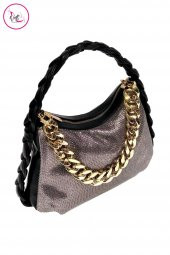Kadın El Ve Omuz Çantası Taşlı Zincirli - 7