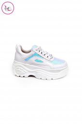 Rona Beyaz Pullu Kalın Tabanlı Kadın Sneaker - 3