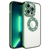 iPhone 12 Pro Max Kılıf Taş Süslemeli Arkası Şeffaf Asya Kılıf thumbnail 1