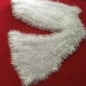 Peluş Torpido Örtüsü El Örgüsü 165X65 Beyaz - 3
