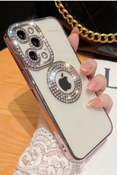 Apple iPhone 12 Pro Kılıf Şeffaf Lüx Taşlı Süslemeli Kamera Korumalı Silikon - 2