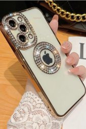 Apple iPhone 12 Pro Kılıf Şeffaf Lüx Taşlı Süslemeli Kamera Korumalı Silikon - 3