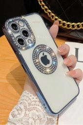 Apple iPhone 12 Pro Kılıf Şeffaf Lüx Taşlı Süslemeli Kamera Korumalı Silikon - 5