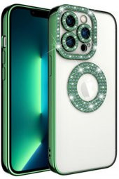 Apple iPhone 12 Pro Kılıf Şeffaf Lüx Taşlı Süslemeli Kamera Korumalı Silikon - 6