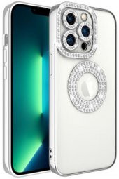 Apple iPhone 12 Pro Kılıf Şeffaf Lüx Taşlı Süslemeli Kamera Korumalı Silikon - 7