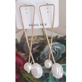 İnci Uzun Elips Uçlu Küpe thumbnail 1