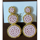 Pembe 3'lü Daire Küpe - 2